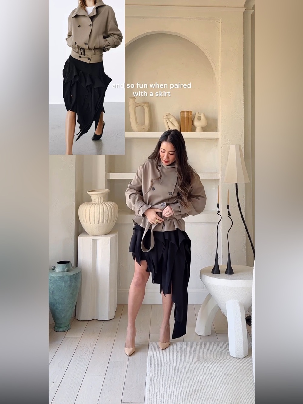 ZARA ZW COLLECTION RUFFLED MINI SKIRT